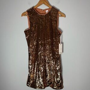 New Ale by Alessandra Revolve copper Sequin Mini Dress Medium